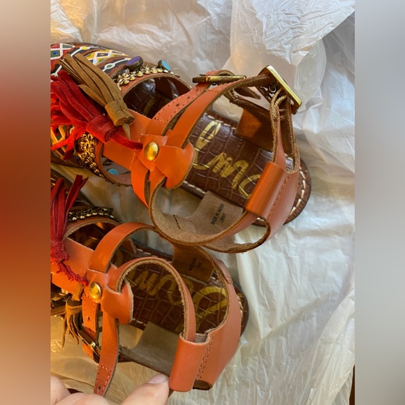 Sam Edelman Tribal Orange Sandals US6 - Picture 5 of 6